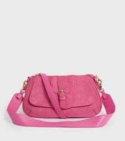 Public Desire Bright Pink Suedette Shoulder Bag